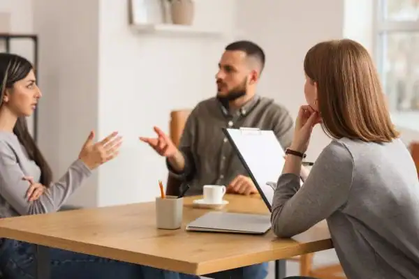 Image of couple access free mediation using family mediation voucher scheme Bourne